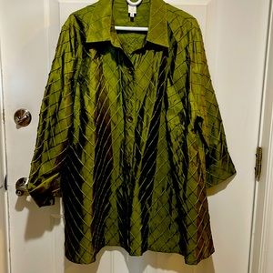 Jones New York Dressy Taffeta like Shirt Jacket 3X
